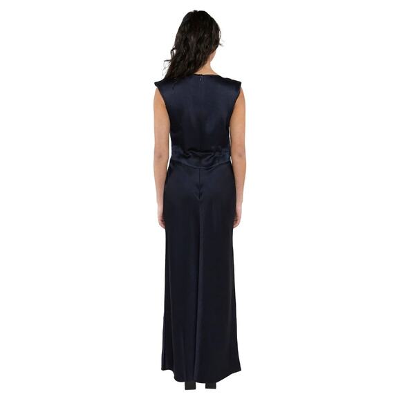 Revolve Bec + Bridge Kimberly Deep V Navy black trim Maxi Formal Dress Sz 4 NEW - Picture 5 of 6